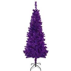 Northlight 4ft Artificial Purple Tinsel Unlit Medium