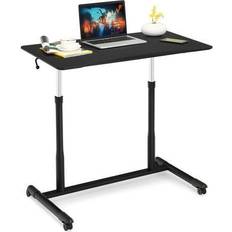 Firewood Baskets Costway Height Adjustable Computer Desk Sit to Stand Rolling Notebook Table Black