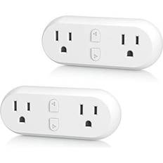 Best Remote Control Outlets HBN smart plug 15a, wifi&bluetooth outlet extender dual socket plugs works wi
