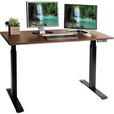 Gaming Desks Seville Classics airLIFT 48 Rectangular Walnut/Black Electric Standing Desks with Adjustable