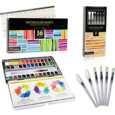 Paint Branded Watercolor paint set includes 36 half pans & 6 refillable water brush pen