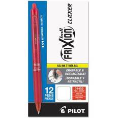 Water Based Gel Pens Pilot FriXion Clicker Erasable Gel Pen Red Ink 0.7mm 12-pack