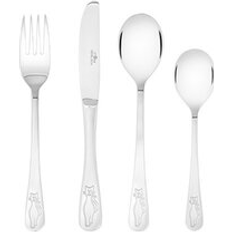 Stainless Steel Kids Cutlery Children Cutlery 4-Piece Set Bon Ton Cats