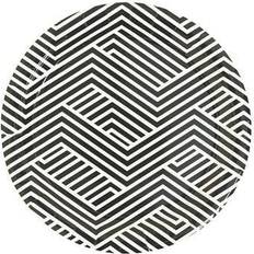 Fun Express Black Overlapping Chevron Dinner Plate Party Supplies 8 Pieces