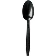 Boardwalk Heavyweight Polypropylene Cutlery, Teaspoon, Black, 1000/Carton