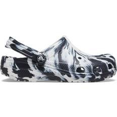 Crocs Kid's Classic Marbled Clogs - Black/White