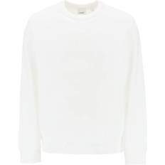 Burberry Men Sweaters Burberry Logo Crewneck Sweatshirt White