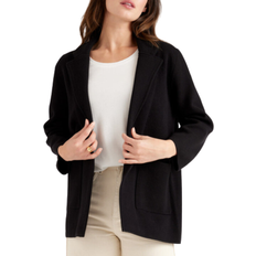 Bluesign /FSC (The Forest Stewardship Council)/Fairtrade/GOTS (Global Organic Textile Standard)/GRS (Global Recycled Standard)/OEKO-TEX/RDS (Responsible Down Standard)/RWS (Responsible Wool Standard) Blazers Quince Organic Cotton Knit Blazer - Black