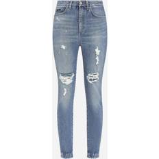 Dolce & Gabbana Distressed high-rise skinny jeans blue