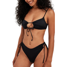 NA-KD Drawstring Front Bikini Top - Black