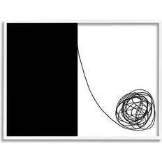 Wall Decorations Stupell Industries Simple Modern Black & White Scribble Posters Graphic Framed Art