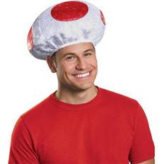 Weiß Kopfbedeckungen Disguise Super Mario Bros. Red Mushroom Adult Roleplay Hat