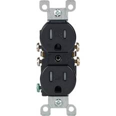 Switches Leviton 15 Amp Tamper Resistant Duplex Outlet, Black