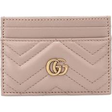 Gucci Kartenetuis Gucci GG Marmont Card Case - Dusty Pink Leather