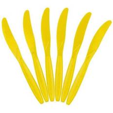 Jam Paper Big Party Pack of Premium Plastic Knives Yellow 100/Box