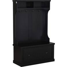 Danya B. Leatherette Entryway Shoe Storage Bench - Black/Black