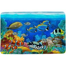 Ocean Underwater Seabed Cartoon Fish Multicolor 16x24"