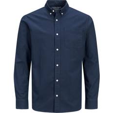 Blau - Damen - XL Hemden Jack & Jones Male Hemd Bio-Baumwolle Oxford