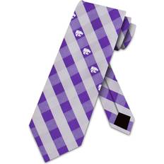 Gray - Men Ties Eagles Wings Kansas State Check Poly Necktie