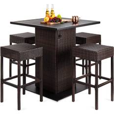 Best outdoor patio sets Best Choice Products 5-Piece Wicker Outdoor Bar Set