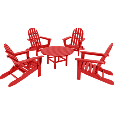 Plastic Outdoor Lounge Sets Polywood Classic Folding Adirondack Conversation Outdoor Lounge Set