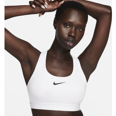 Dame - Hvite BH-er Nike Swoosh Support Bra White/Stone Mauve/Black