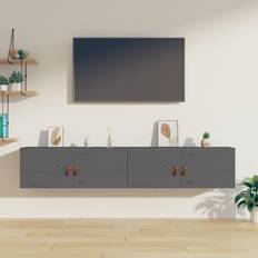 Tre Veggskap vidaXL Grey, 1/2x Solid Pine Wall Cabinet 30x30cm