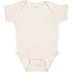 Rabbit Skins Baby Soft Short-Sleeve Bodysuit 4400 Natural Heather, 6M