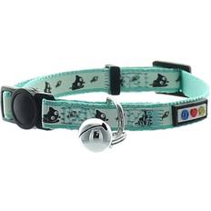 Cat - Dog Collars & Leashes Pets Pawtitas Glow In The Dark Teal Safety Buckle Removable Bell Collar