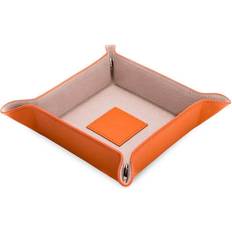 Orange Jewelry Storage Bey-Berk Orange Lizard Leather Snap Valet