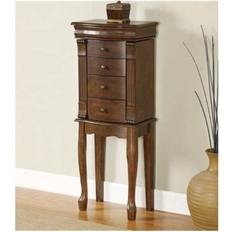 Men Jewelry Storage Linon louis philippe wood jewelry armoire in walnut