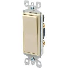 Leviton 120/277-Volt Decora Rocker Single-Pole AC Quiet Light Switch Residential Grade Grounding, Light Almond