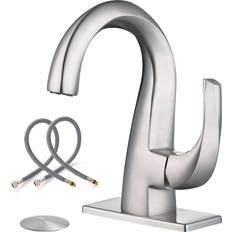 Stainless Steel Basin Faucets Wowow Single Handle Arc Brushed Nickel