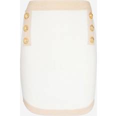 Damen - Golden Röcke Balmain Short skirt Tailored fit Embellished buttons Gold finish High-waisted fit naturel_or