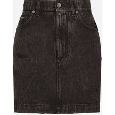 Dolce & Gabbana High-Rise Jeansrock Schwarz