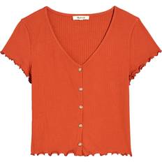 Madewell Rib Button Front V-neck T-shirt