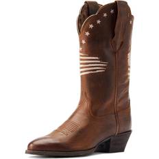 Women Riding Shoes Ariat Heritage Liberty Patriotic Round Toe Cowboy Boots Brown