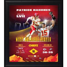 Sports Fan Products Fanatics Patrick Mahomes Kansas City Chiefs Framed 15" x 17" Super Bowl LVII Champions MVP Collage with Piece of Game-Used Football