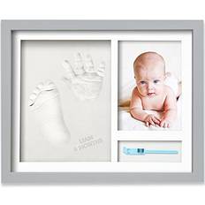 Hand & Footprints KeaBabies Baby Handprint and Footprint Kit, Personalized Baby Picture Frame Print Kit, Baby Keepsake Gifts, Grey, 5X7
