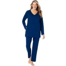 Plus Women's 2-Piece Lounge Set by Dreams & Co. in Evening Blue Size 2X Pajamas