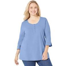 Clothing Catherines Liz&me women's plus liz&me slub-knit henley top