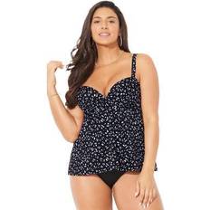 Faux Flyaway Underwire Tankini Top