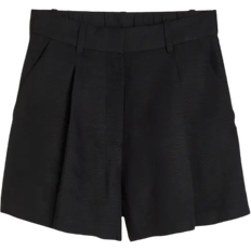 H&M Linen Blend Bermuda Shorts - Black