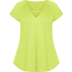 Avenue 3 Bar V-Neck Top Plus Size - Lime Green