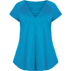 Avenue 3 Bar V-Neck Top Plus Size - Mykonos Blue