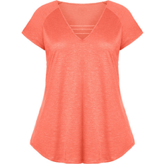 Avenue 3 Bar V-Neck Top Plus Size - Coral Paradise