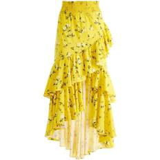 L - Long Skirts Alice + Olivia Cristina Wrap Ruffle Skirt - Escape Ditsy Sunbeam