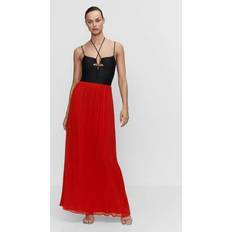 SKIMS, Soft Lounge Ruched Long Skirt, RED, Women