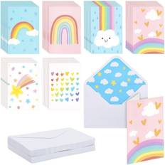 48 pack rainbow thank you cards with envelopes, blank 4x6 greeting notecards