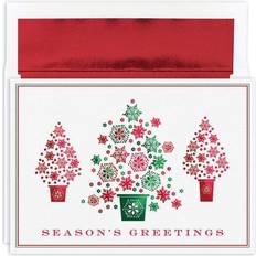 Great Papers! Holiday Greeting Card Snowflake Tree Trio 16 Cards/16 Foil-Lined Envelopes 7.875 x5.625